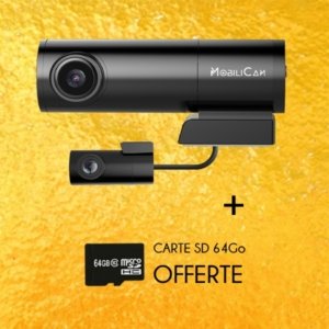 Dashcam Rétrocam 360° + caméra arrière + carte SD 16Go Offerte