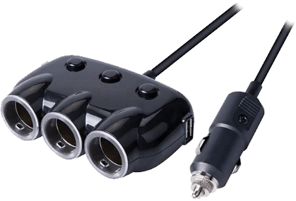 Adaptateur allume cigare - 3 sorties cigares et 2 sorties USB - Compatible avec les caméras embarquées et caméras voitures Mobilicam